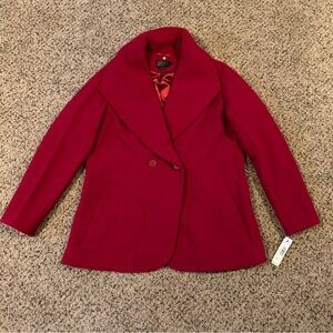 Pendleton Womens Suit Jacket Red XL Wool Double Breasted Cardigan Blazer Coat